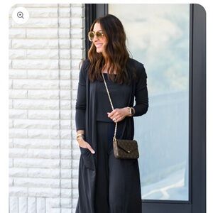 Chic Black Wide Leg 3 piece pant suit